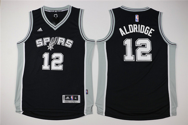 NBA Youth San Antonio Spurs #12 Aldridge Black Game Nike Jerseys